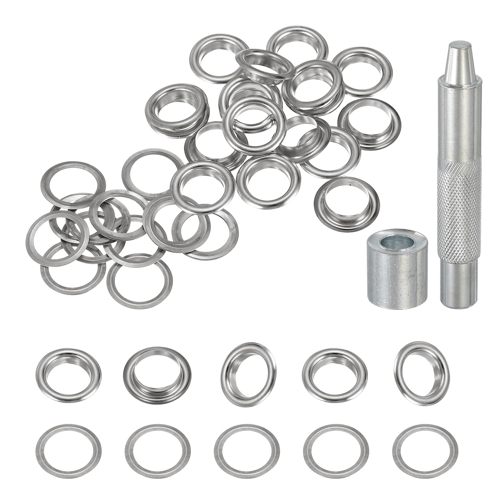 Œillets de 10 mm pour rideaux et bâches de jardin avec kit de réglage manuel en cuivre argenté