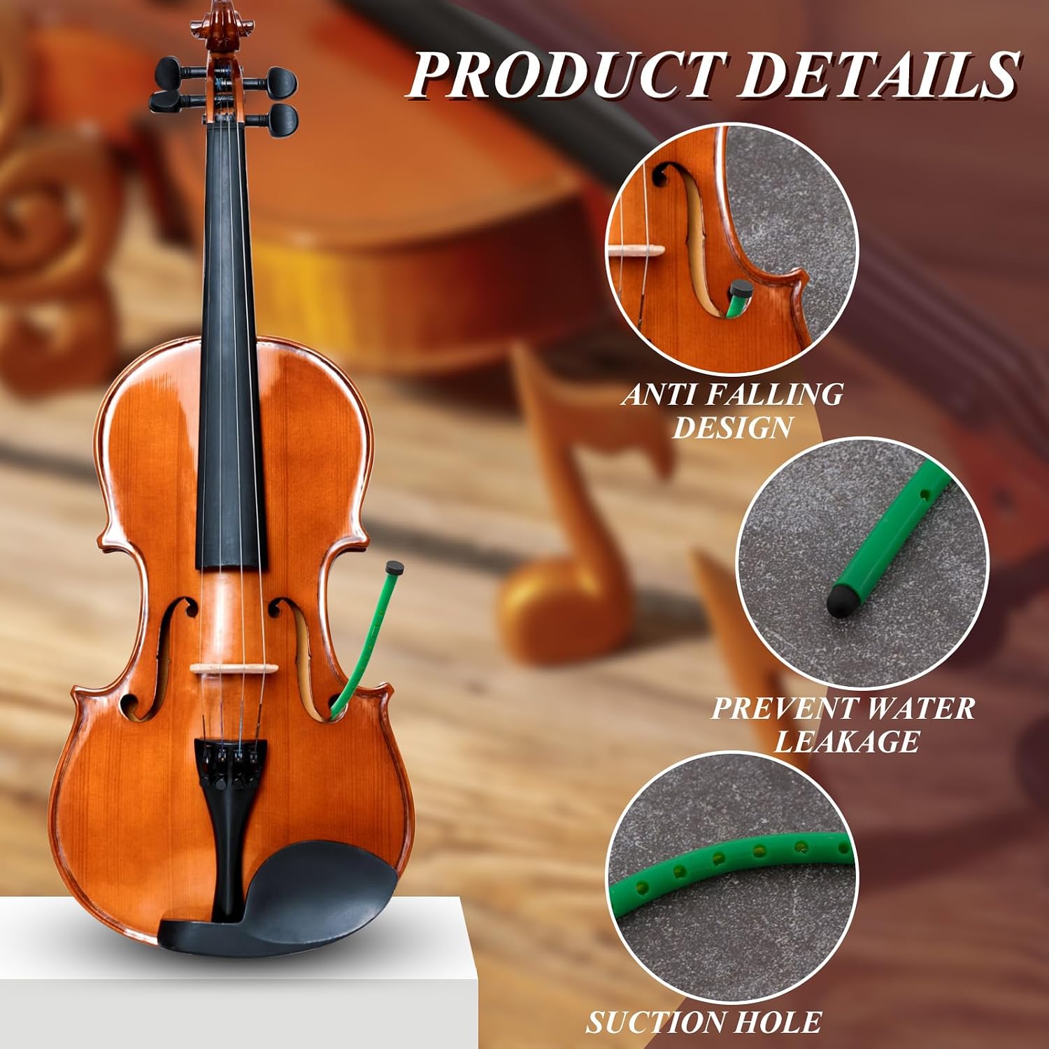 Kathfly 2 Pcs Violin Humidifier F Hole with Cloth,White, Green