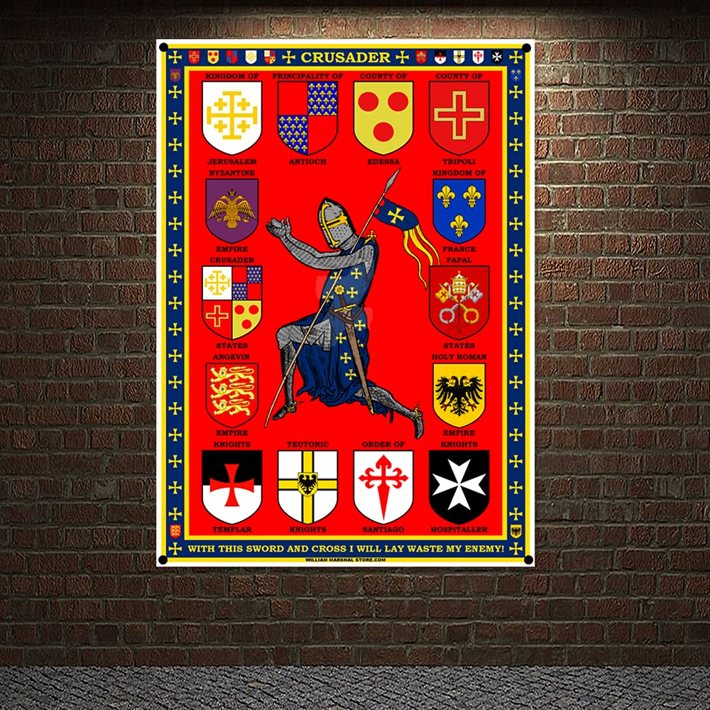 Décoration murale Chevaliers Templiers, drapeau des croisades, bannière vintage pour décoration d'intérieur, bannière Christ Warrior, affiches et impressions sur toile 3 (50 x 70 cm Décoration murale Chevaliers Templiers, drapeau des croisades, bannière vintage pour décoration d'intérieur, bannière Christ Warrior, affiches et impressions sur toile 3 (50 x 70 cm
