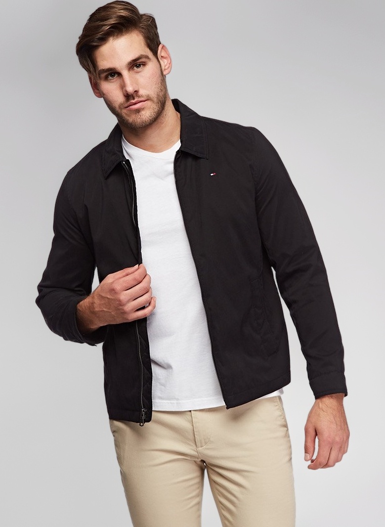 Men's Micro-Twill Open-Bottom Zip-Front Jacket