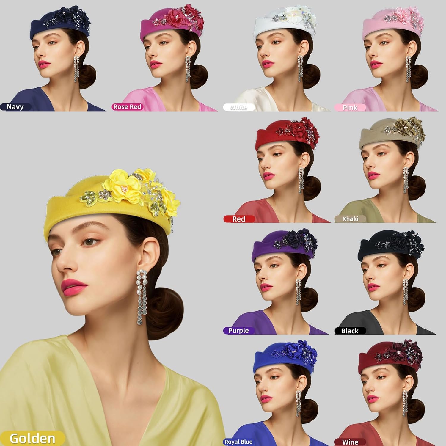 Vintage Aircrew Berets with Embellished Design Soft