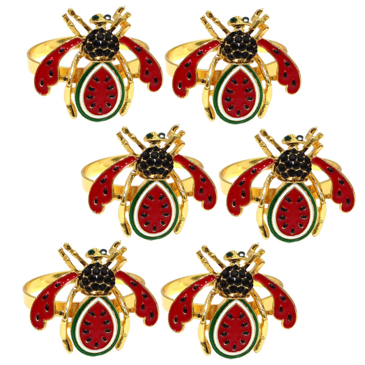 Cabilock 18stücke Teiliges Wassermelonen Und Bienen Serviettenringe Tischdekoration Für Hochzeiten Partys Und Familienfeiern Langlebig Und