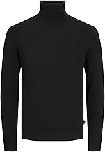 JACK & JONES JJEEMIL Men's Slim Turtleneck Sweater Classic Long Sleeve Round Neck Sweater