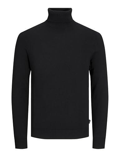 JACK & JONES Jjeemil Knit Roll Neck Noos Camiseta Cuello Alto, Negro (Black 