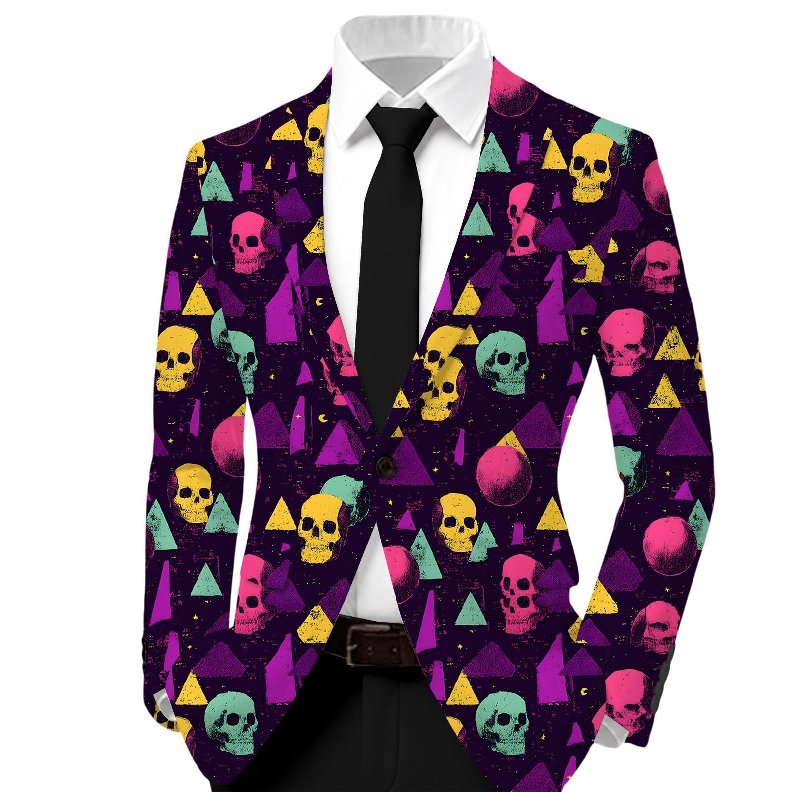 Cappotto casual da uomo con stampa divertente per Halloween