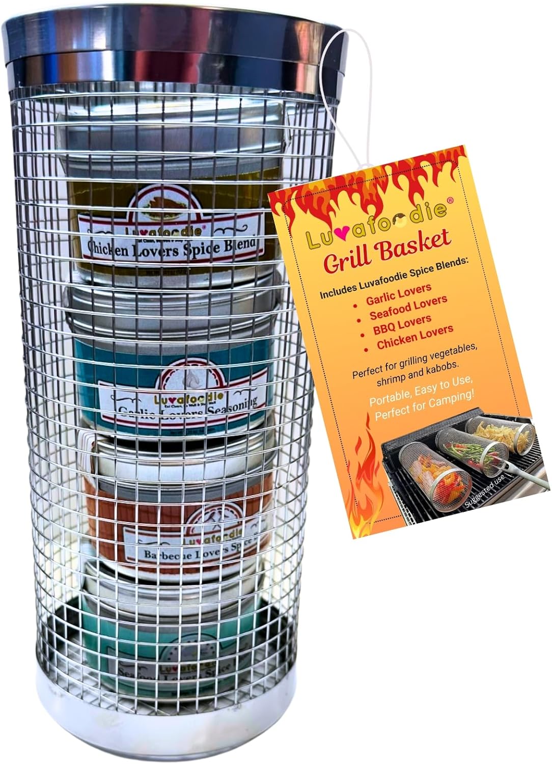 Luvafoodie Grill Basket and Spice Blend Set