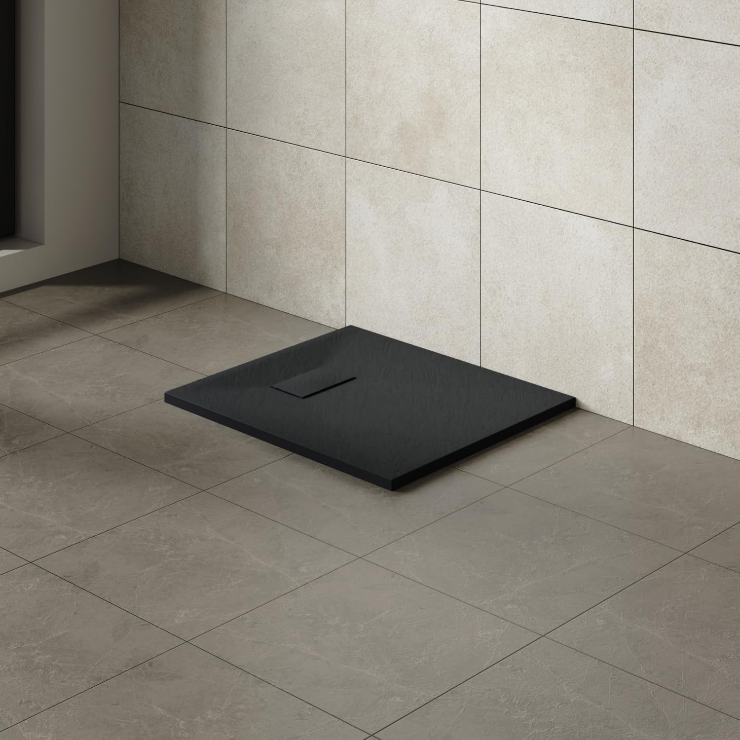 Aquariss SMC Rectangular 900x700mm Shower Enclosure Base Tray Black
