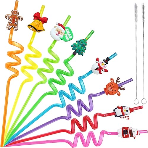 24 popotes reutilizables de Navidad, muñeco de nieve, pingüino, reno, cascabel, hombre de jengibre, regalos de fiesta, regalos para niños, disponible en Yaxa Peru