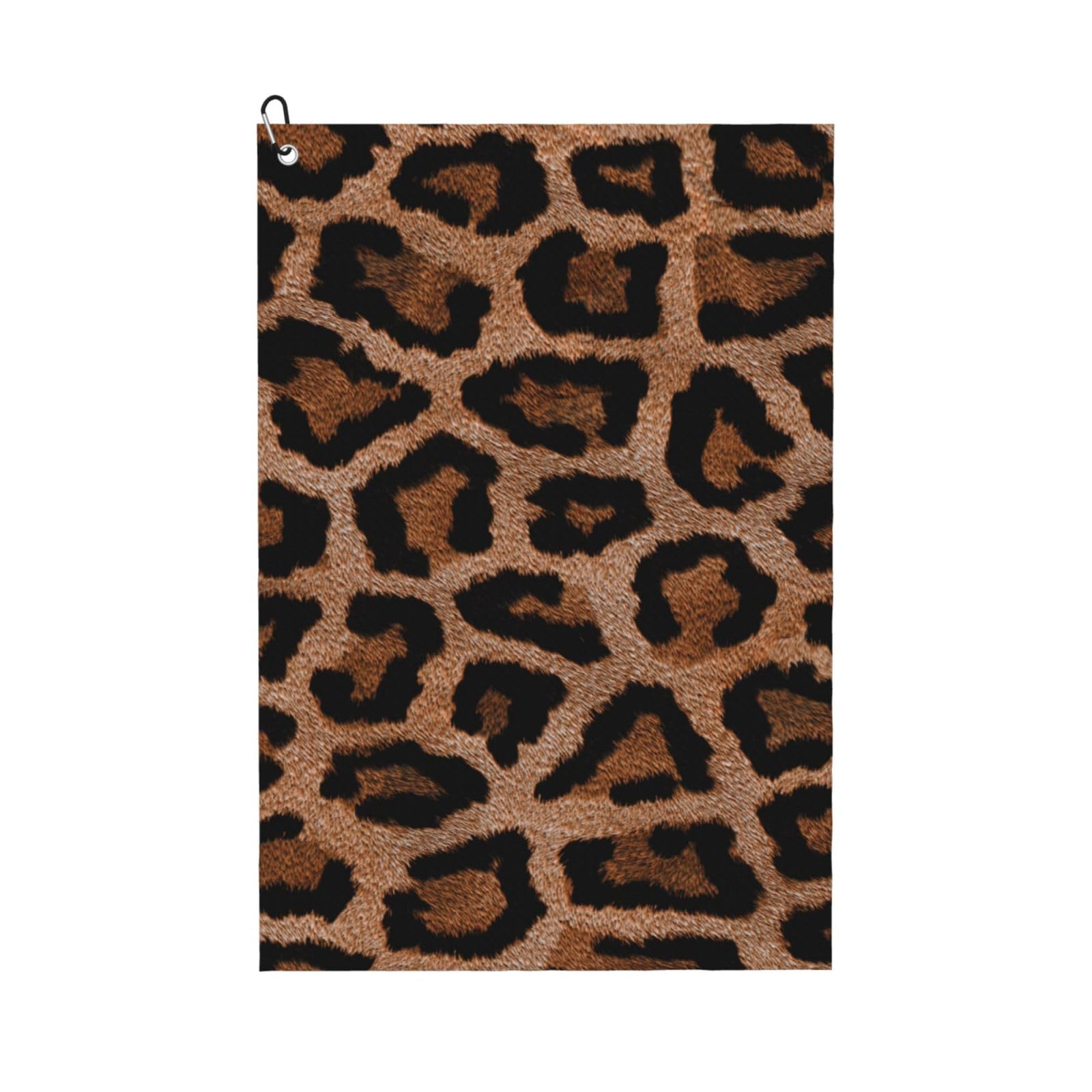 Hnnkloy Cool Cheetah Leopard Background, 16x24 in Portable Waffle Golf Towels with Carabiner Clip for Golf Bag