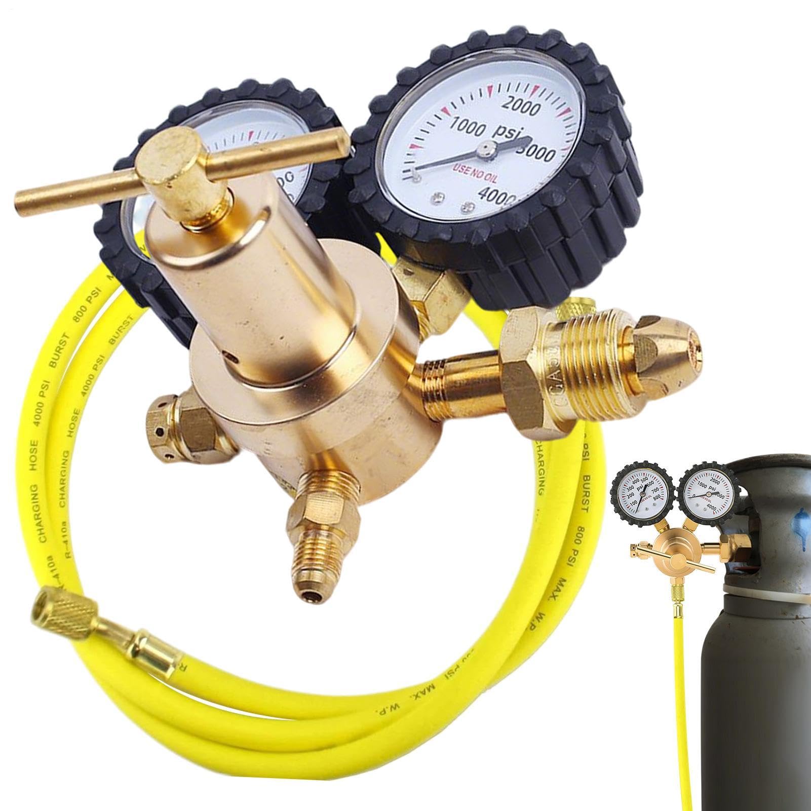 Regulador De Nitrógeno Para HVAC Preciso Alta Presión Antifugas | Regulador De Gas Nitrógeno Antifugas Para Aplicaciones En HVAC, Soldadura, Industria, Laboratorio, Taller, Y Para El Hogar