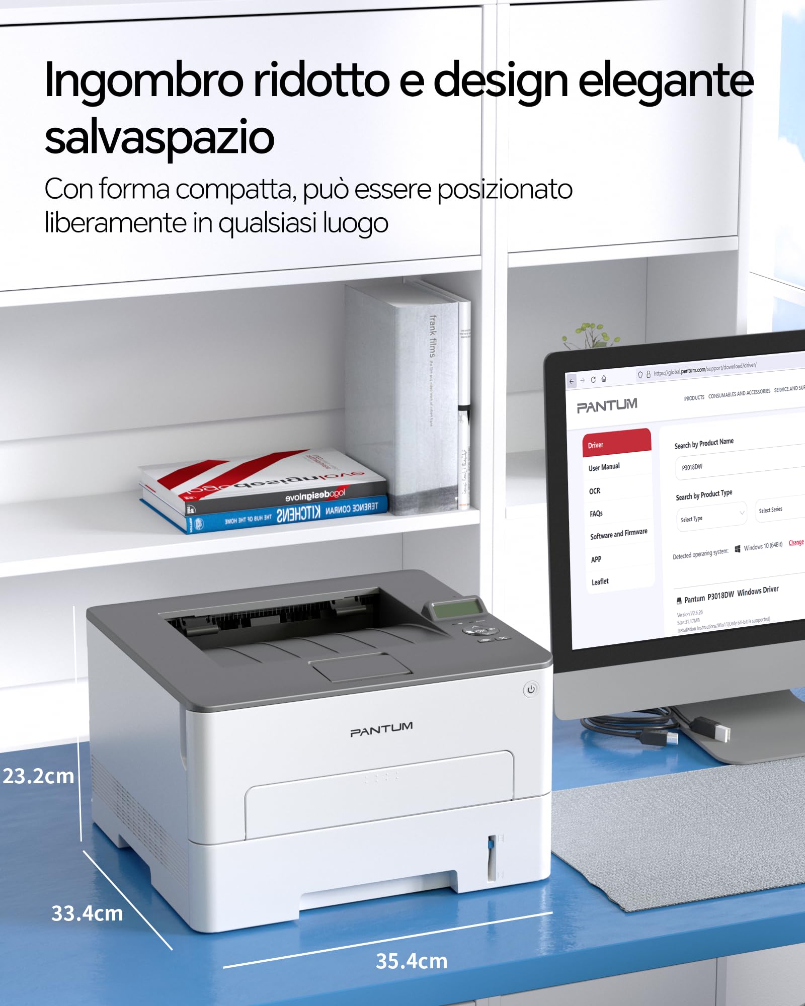 PANTUM P3018DW (include cartuccia toner originale iniziale da 1000 pagine) e TL-410 cartuccia toner originale da 1500 pagine in combinazione