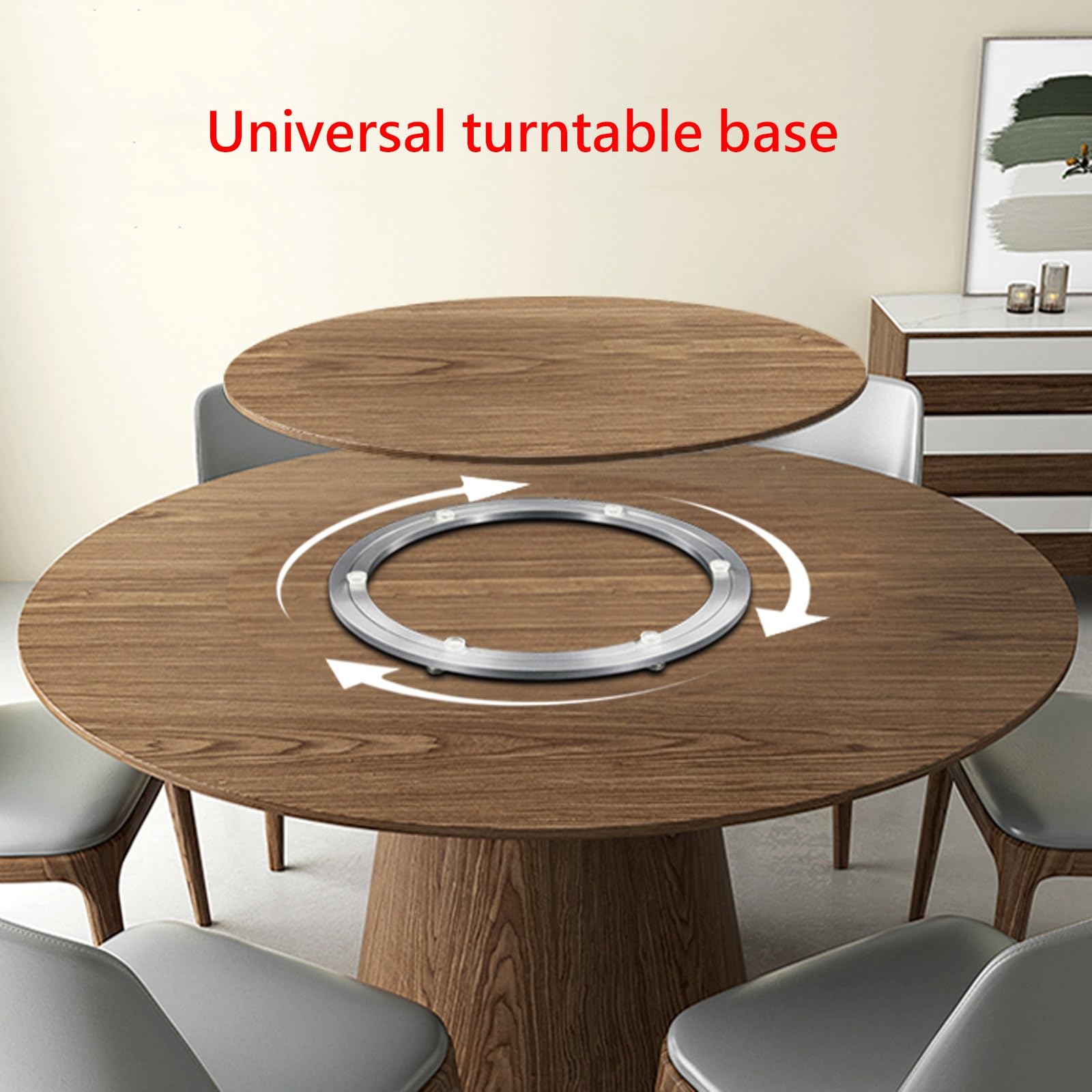 Lazy Susan ze stopu aluminium, łożysko obrotowe, wytrzymałe, obrotowe, antypoślizgowe, 200 mm, 300 mm, 500 mm, 680 mm, 800 mm, na stół do jadalni i stołu warsztatowego, 800 mm