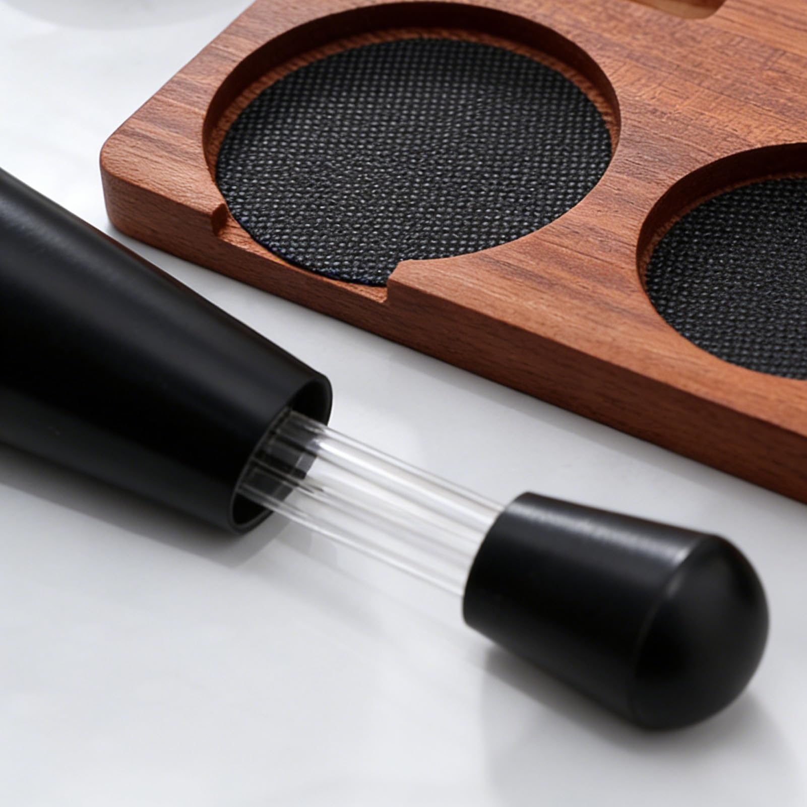 Kit Apisonador para Café - 7 Piezas de Utensilios Ergonómicos Antideslizantes,Embudo Dosificador, Apisonador y Nivelador - para Hogar Cocina Estudio Bar Mostrador Tienda