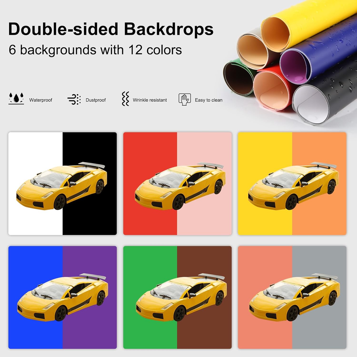 PULUZ 16x16 Inch High CRI≥95 Dimmable Light Box, 144 LED Photo Studio Lighting Kit with 6 Backdrops, Portable Shooting Tent for Product Photography