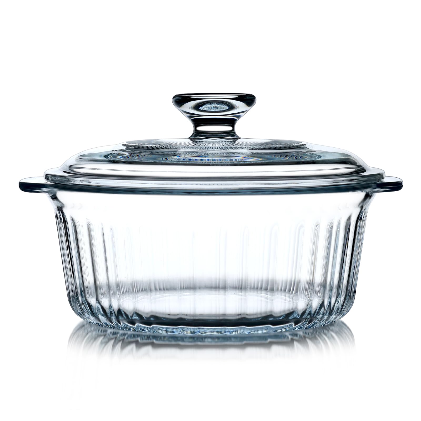 NUTRIUPS Glass Casserole Dish with Glass Lid, 1.6QT