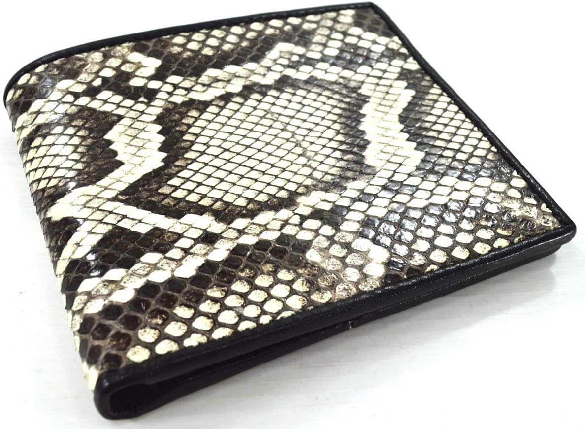 GENUINE PYTHON SNAKE SKIN LEATHER MEN'S BIFOLD WALLET BLACK & WHITE BEIGE NATURAL NEW 100% Authentic snake skin With Beautyfull Gift Box by Somtum_thai Shop