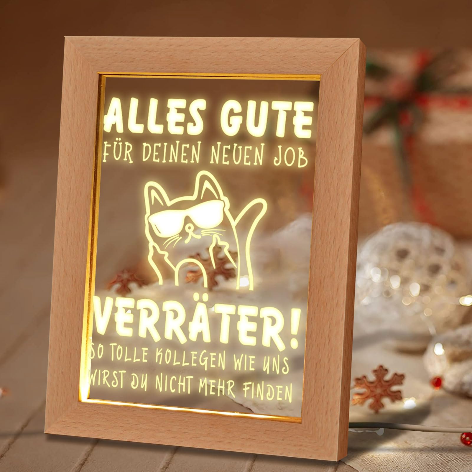 HSDSH Led Lampe Nachtlicht Abschiedsgeschenk Kollegen Jobwechsel, Geschenk Kollegin Abschied, Lustiges Geschenk zum Abschied von Kollegin zum Jobwechsel, Ideales Abschiedsgeschenk für Arbeitskollegen