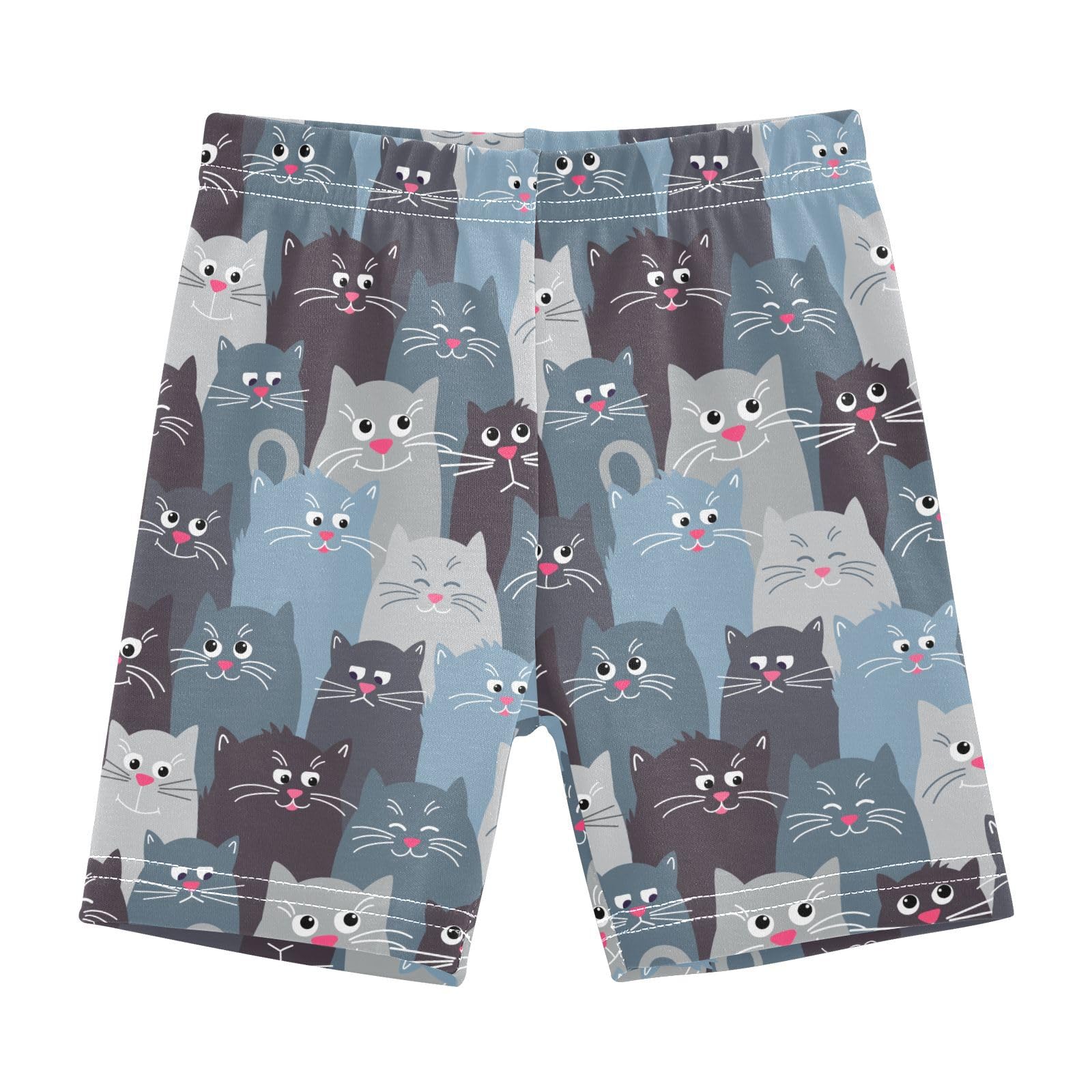 JHKKU Girls Funny Cats Shorts Cotton Cartwheel Bike Kids Biker Under Dress Dance Short Girl Clothes 8Y