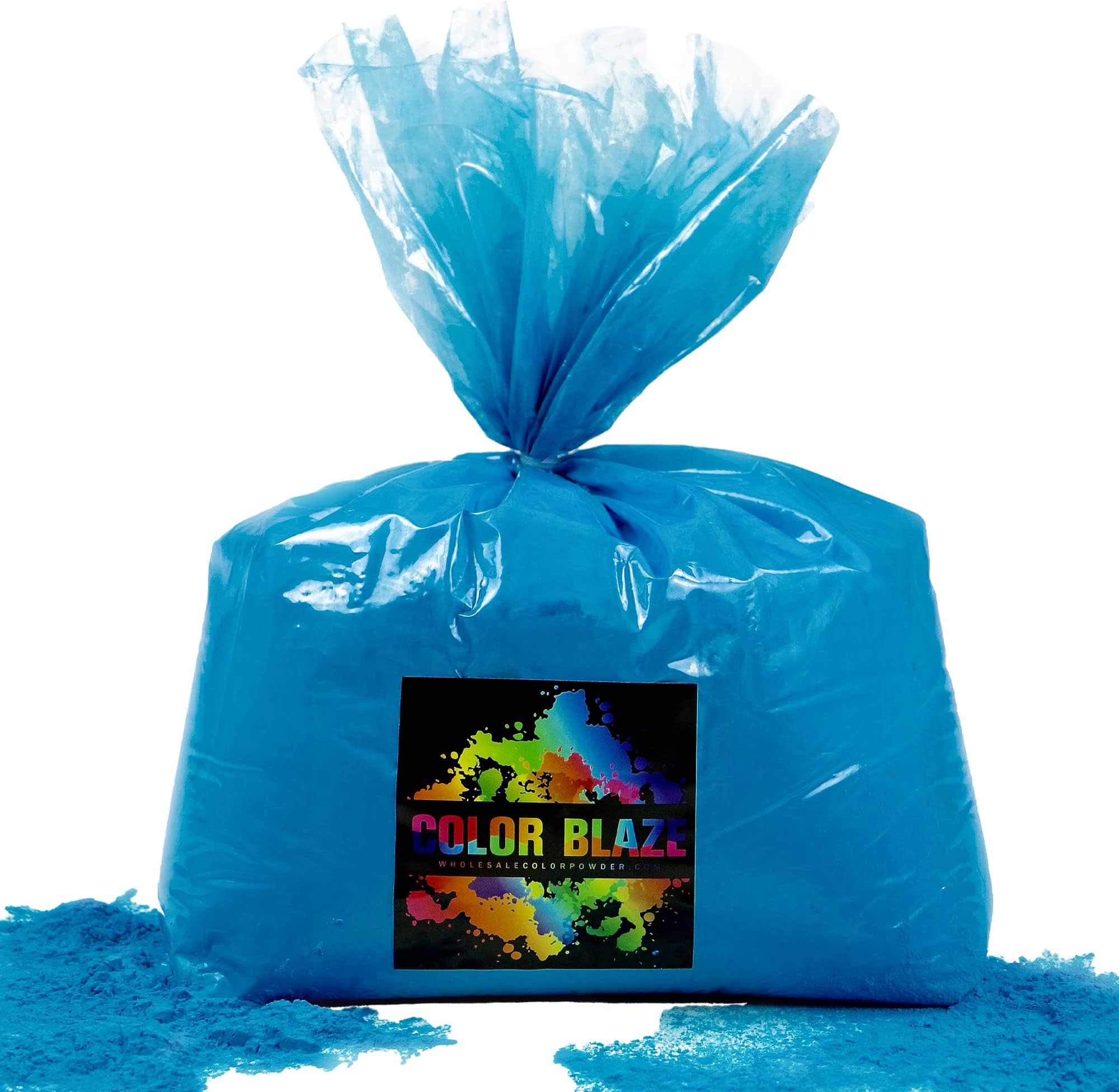 Color Blaze Holi Colored Powder - 25 lbs of Blue Powdered Color - for Fun Runs, Color Toss, Rangoli, Powder War, Backyard Party & Festivals - Pack of 1 Big Bag - 25 Pounds in Bulk - Blue