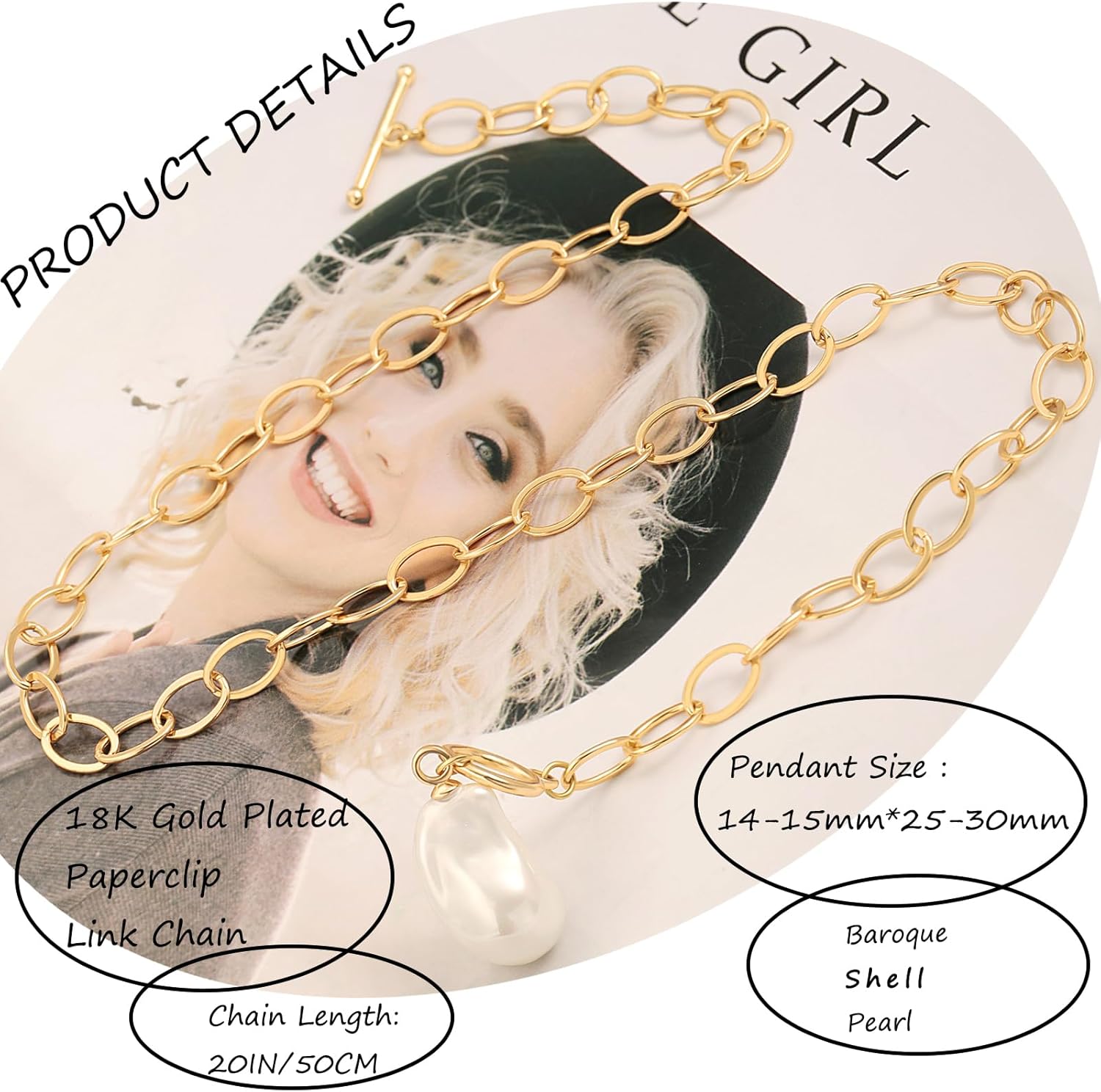 18K Gold Plated Conch Shell Pendant Necklace for Women Coastal Inspired Dainty Chain Necklace Minimalist Beach Jewelry Handmade Necklace - Image 4