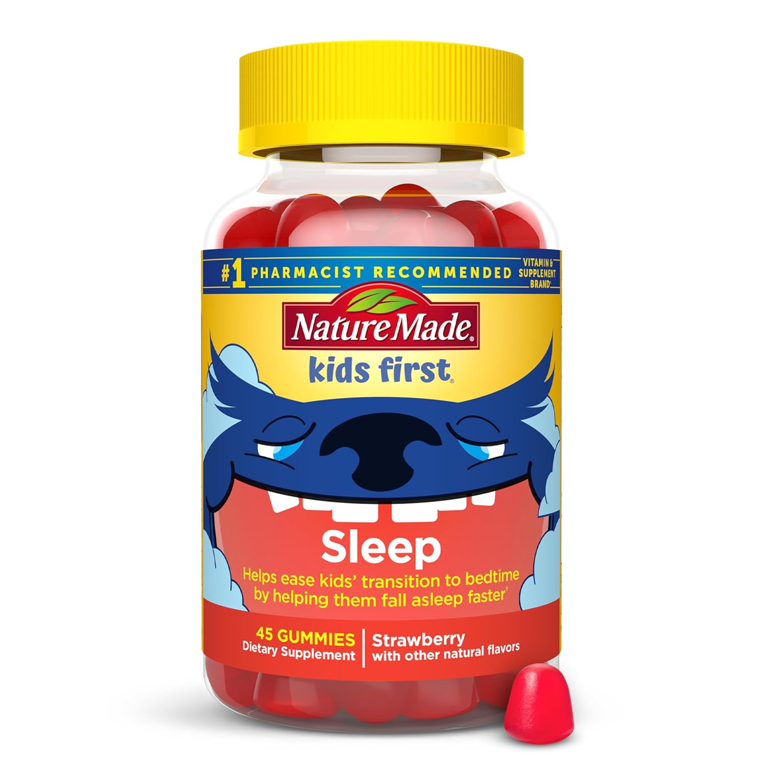 Nature Made Kids First Sleep Melatonin Gummies, 100% Drug-Free Sleep Aid, Kids Sleep Gummies for Restful Sleep, 45 Count