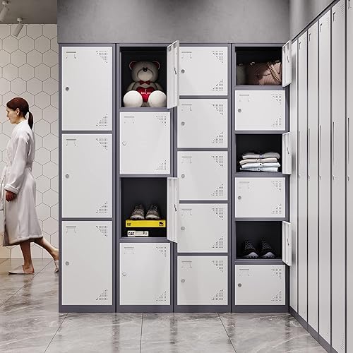 Vista 80 de Letaya Armario de almacenamiento de metal para empleados, armario organizador de acero con cerradura de 1 puerta para trabajo, escuela, gimnasio