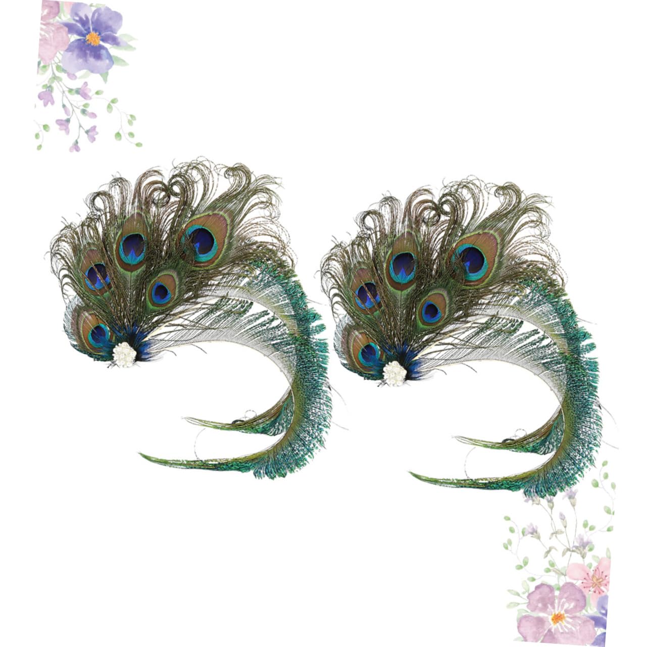 2 Stück Haarschmuck für Braut mit Künstlicher Pfauenfeder und Strass Elegante Haarspangen mit Gutem Halt und Einfachem Clip für Hochzeit