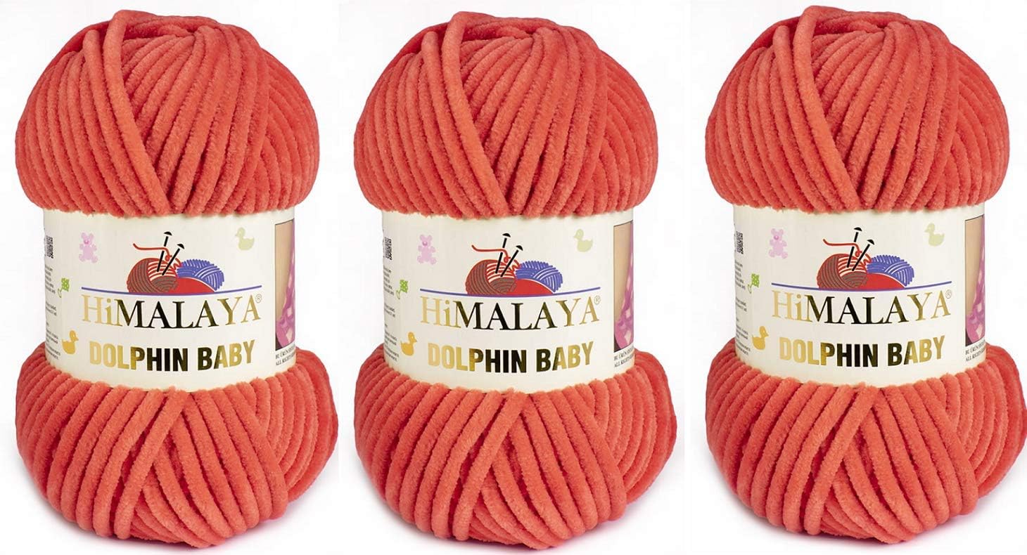 3 Skeins Himalaya Dolphin Baby Yarn 395 Yards 3x100gram Super Bulky Baby Blanket Yarn (80312)