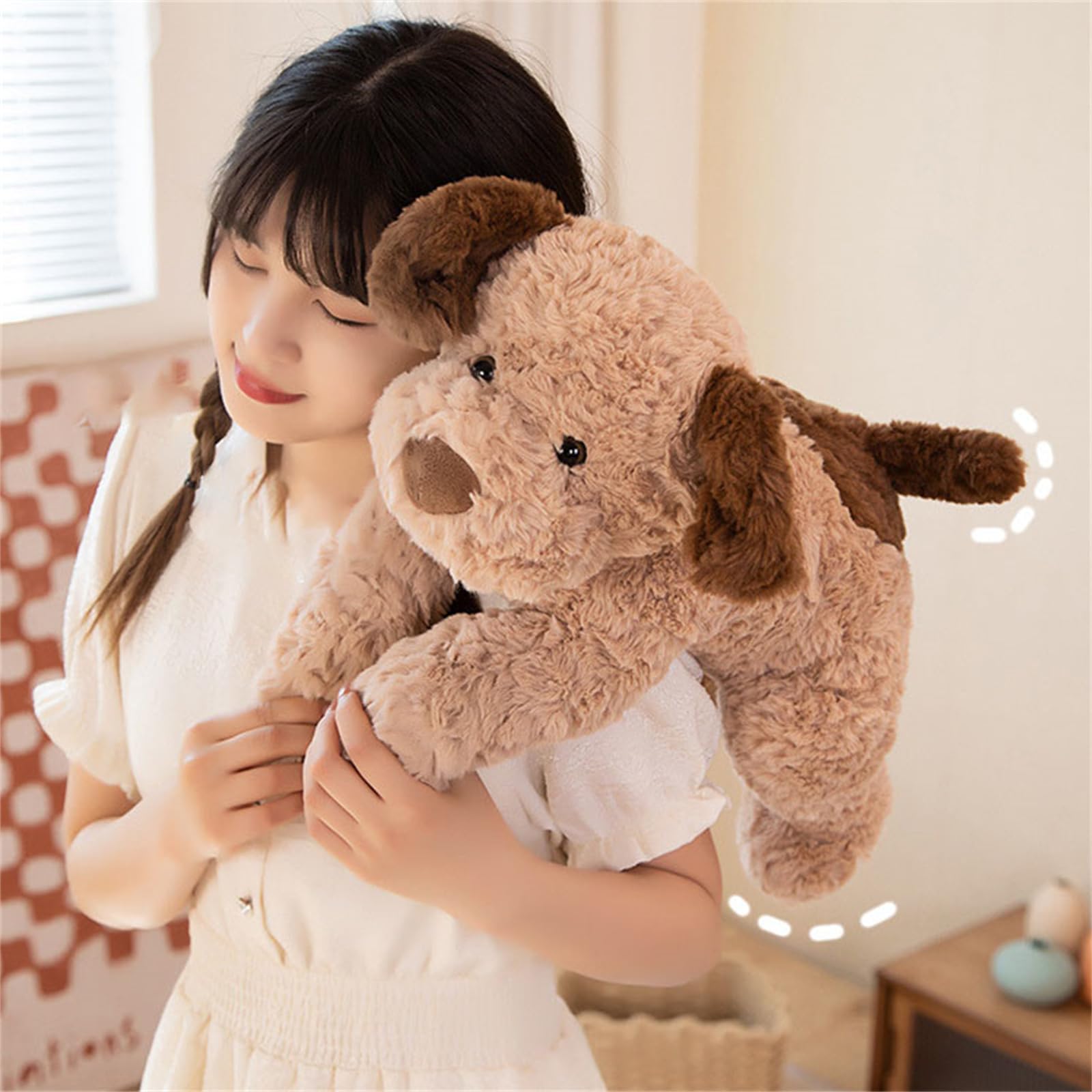 pluszowa zabawka, Ważony pluszowy pies, uroczy, puszysta poduszka do przytulania szczeniaka(White Teddy B,45cm)