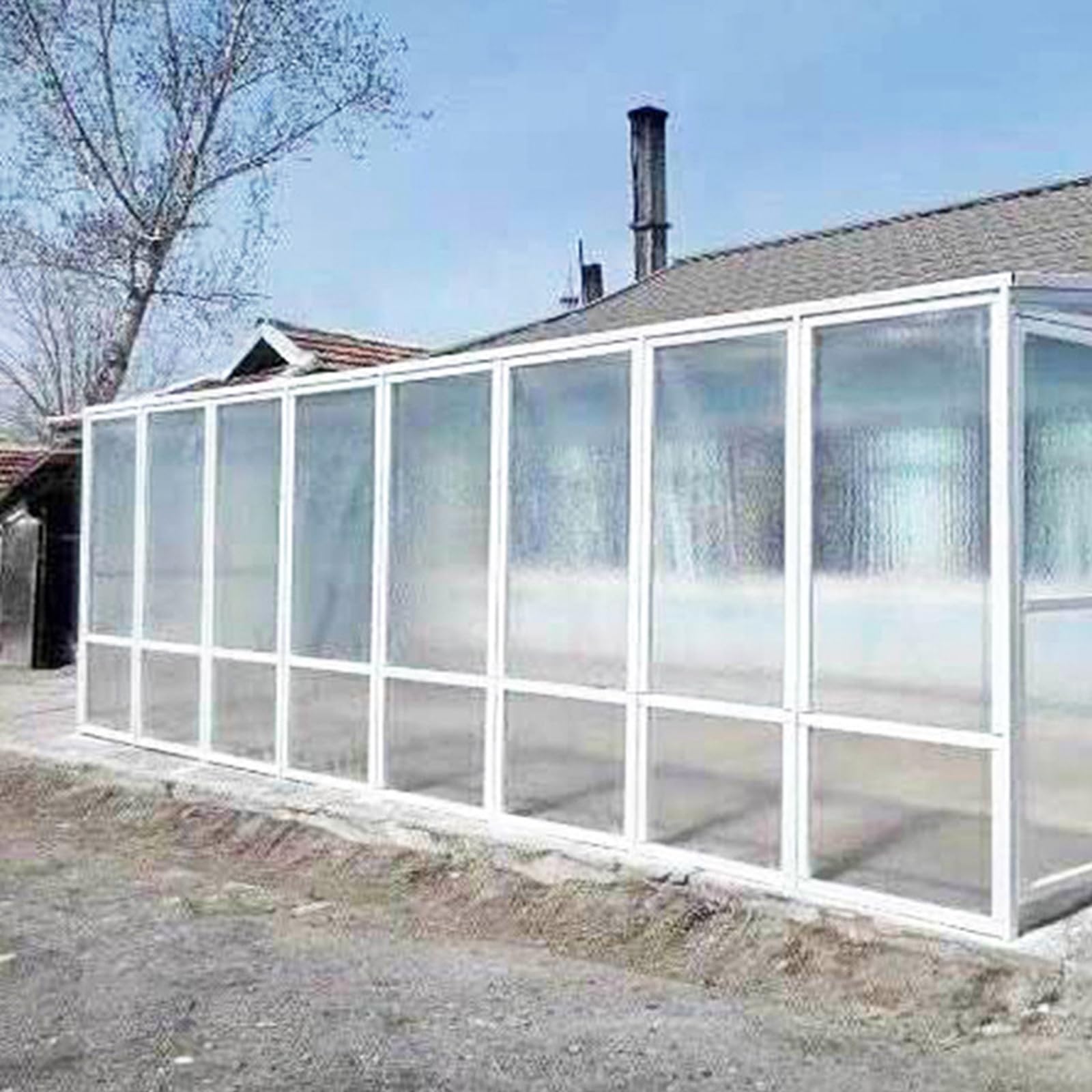 Panel de techo de policarbonato transparente para toldo al aire libre, aislado y flexible, 0,5 x 3 m