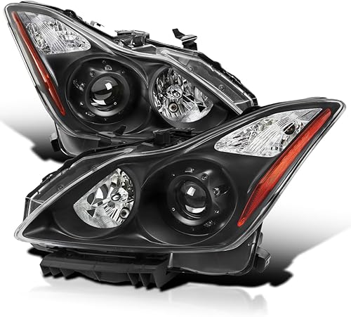 SPEC-D TUNING Proyector de lente transparente de carcasa negra con luces antiniebla compatibles con Infiniti G37 Q60 2DR Coupe 008-2015, par