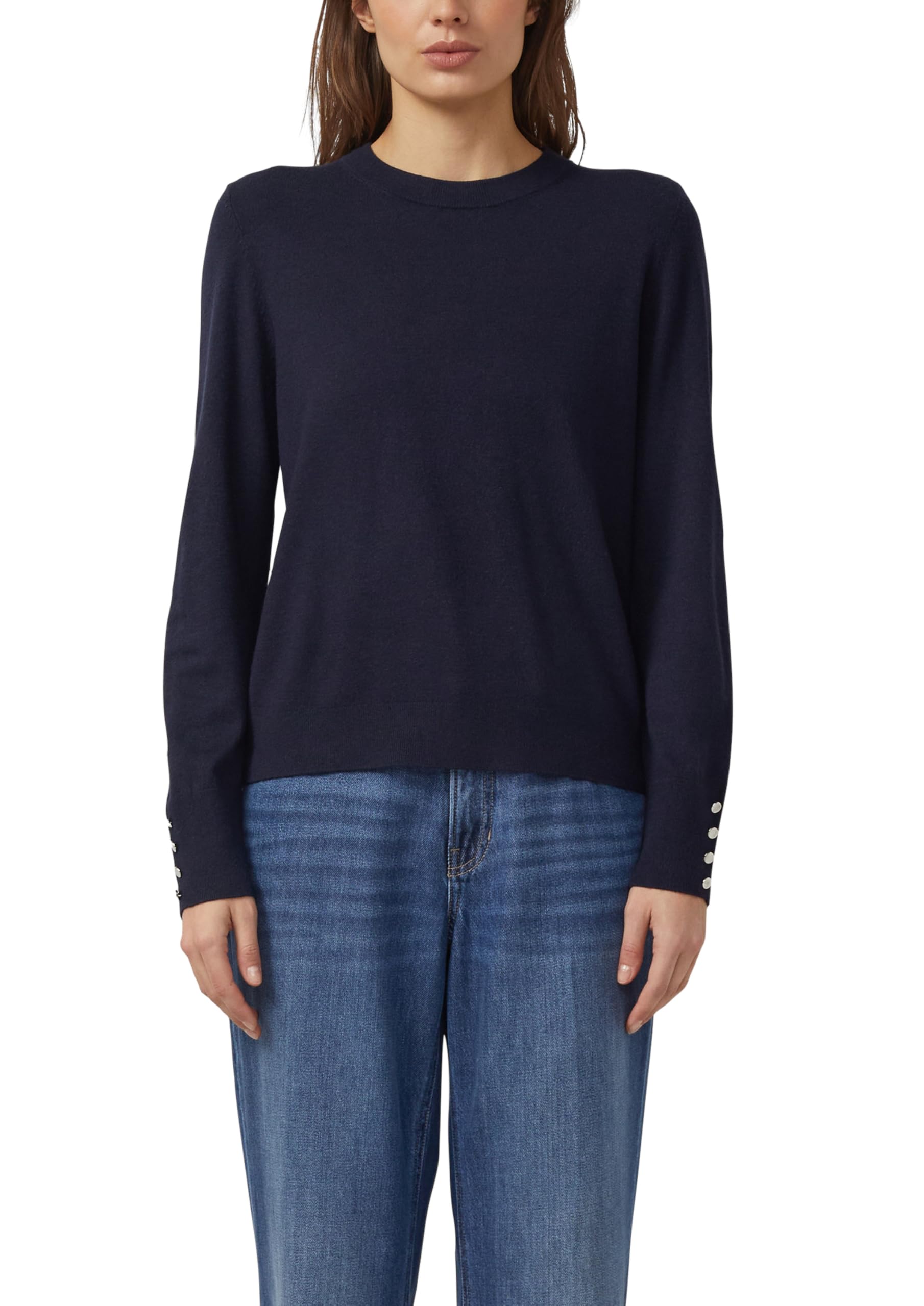 s.Oliver Feinstrickpullover aus Viskosemix mit Zierknöpfen