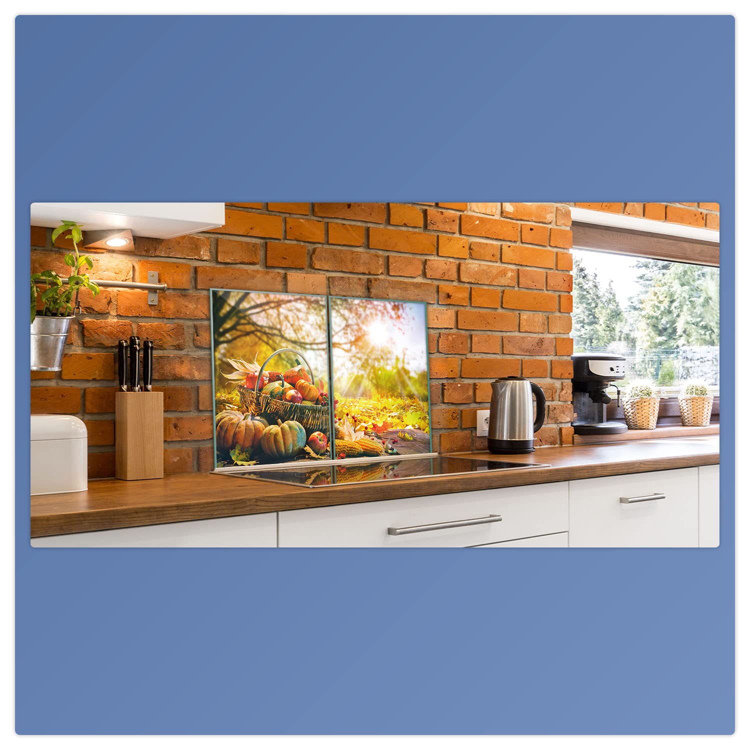 decorwelt | Cubiertas de cocina 2 x 40 x 52 cm, 2 piezas, para cubrir la vitrocerámica, universal, protección contra salpicaduras, protección contra salpicaduras de cristal, decoración para cocina
