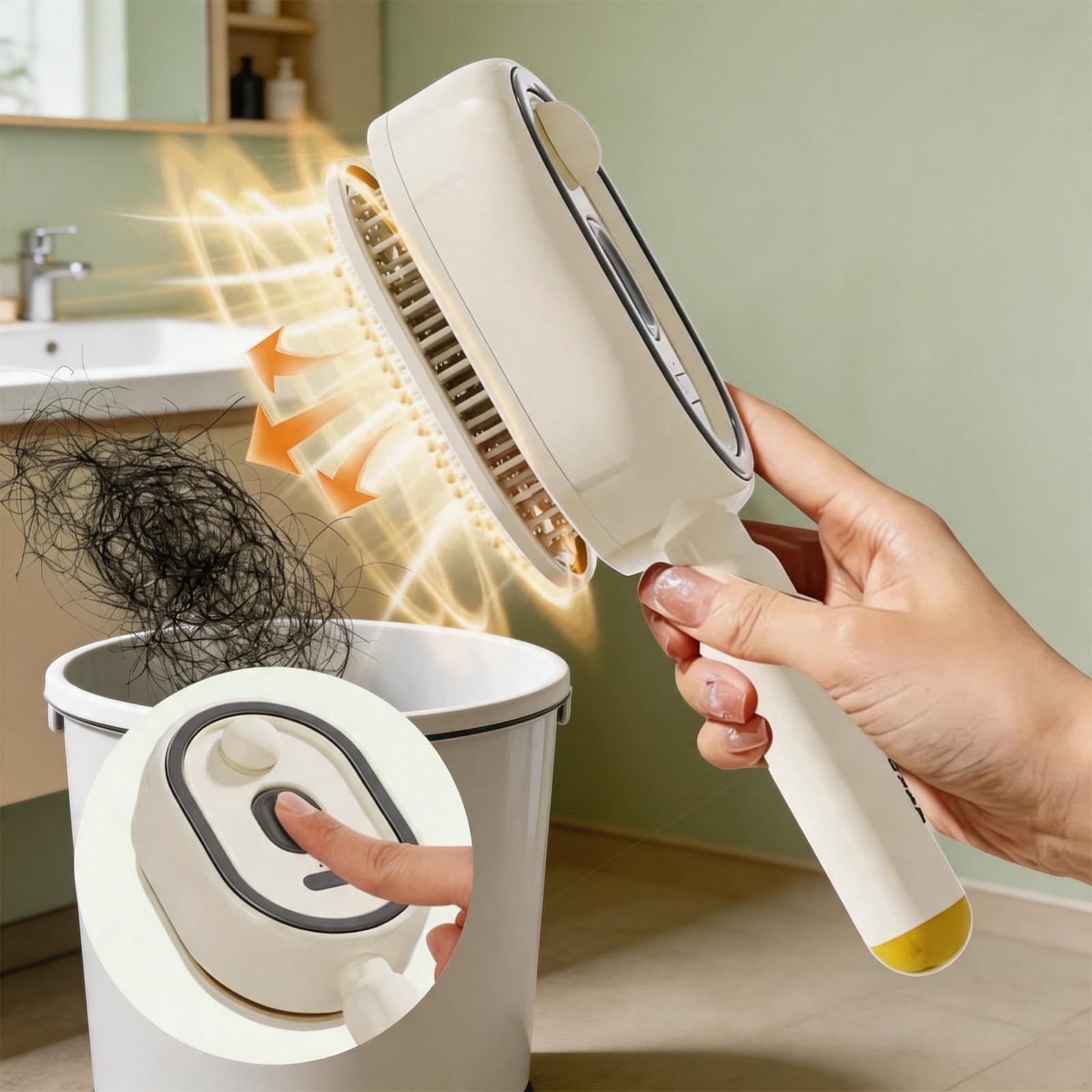 Spazzola a Vapore Capelli, Spazzola Lisciante per Capelli Ricaricabile con Olio e Misurino, Spazzola Lisciante a Vapore, Viaggio Casa Lisciante Capelli Ricci Spessi (Viola)
