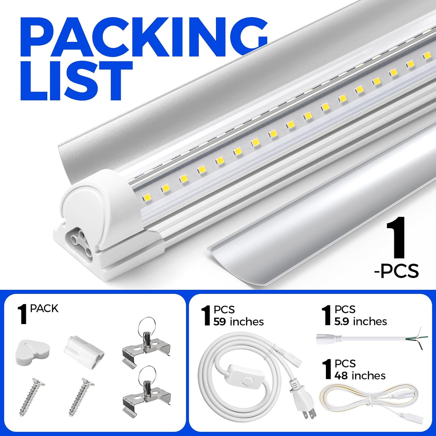 Packing list for Barrina LED Shop Light