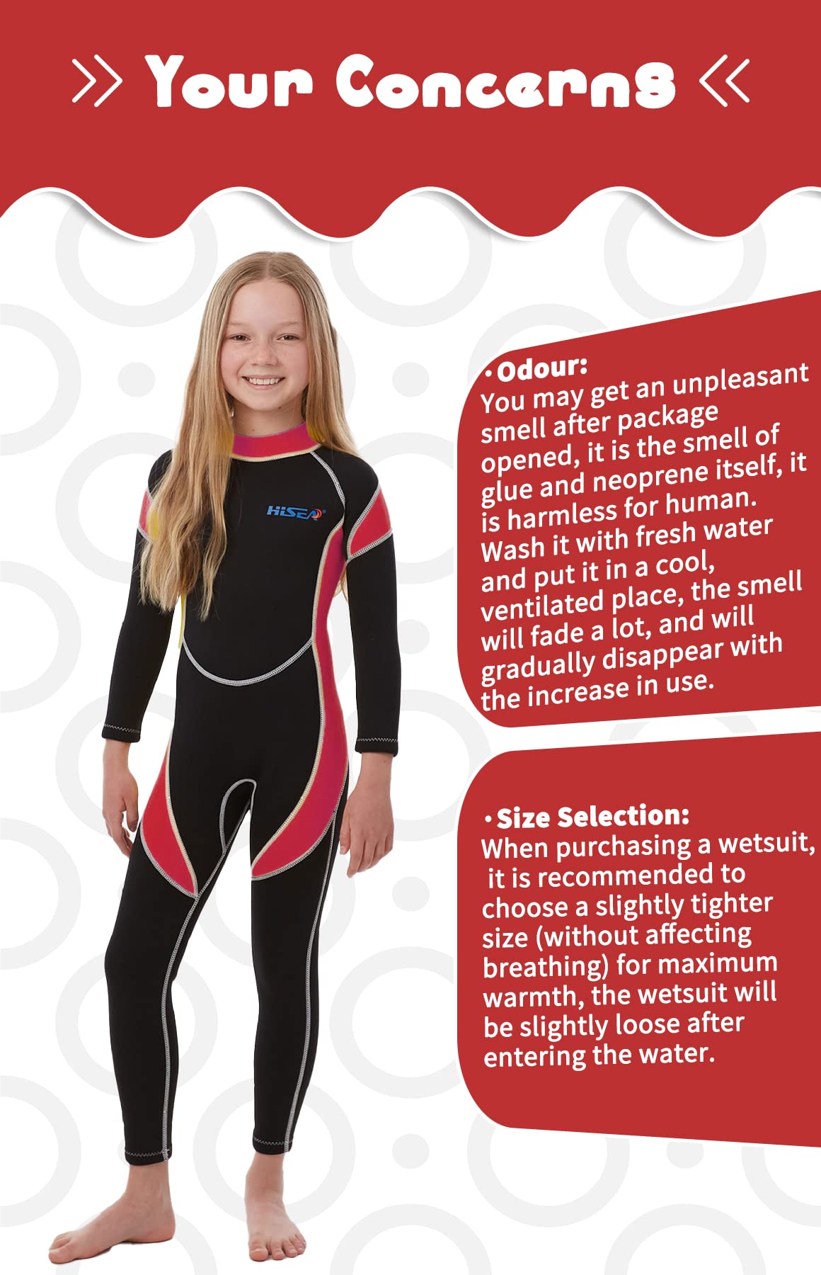 Combinaisons Intégrales pour Enfants, 2.5mm Néoprène avec Fermeture Éclair au Dos, Combinaison pour Garçons et Filles pour la Natation, Plongée, Sup