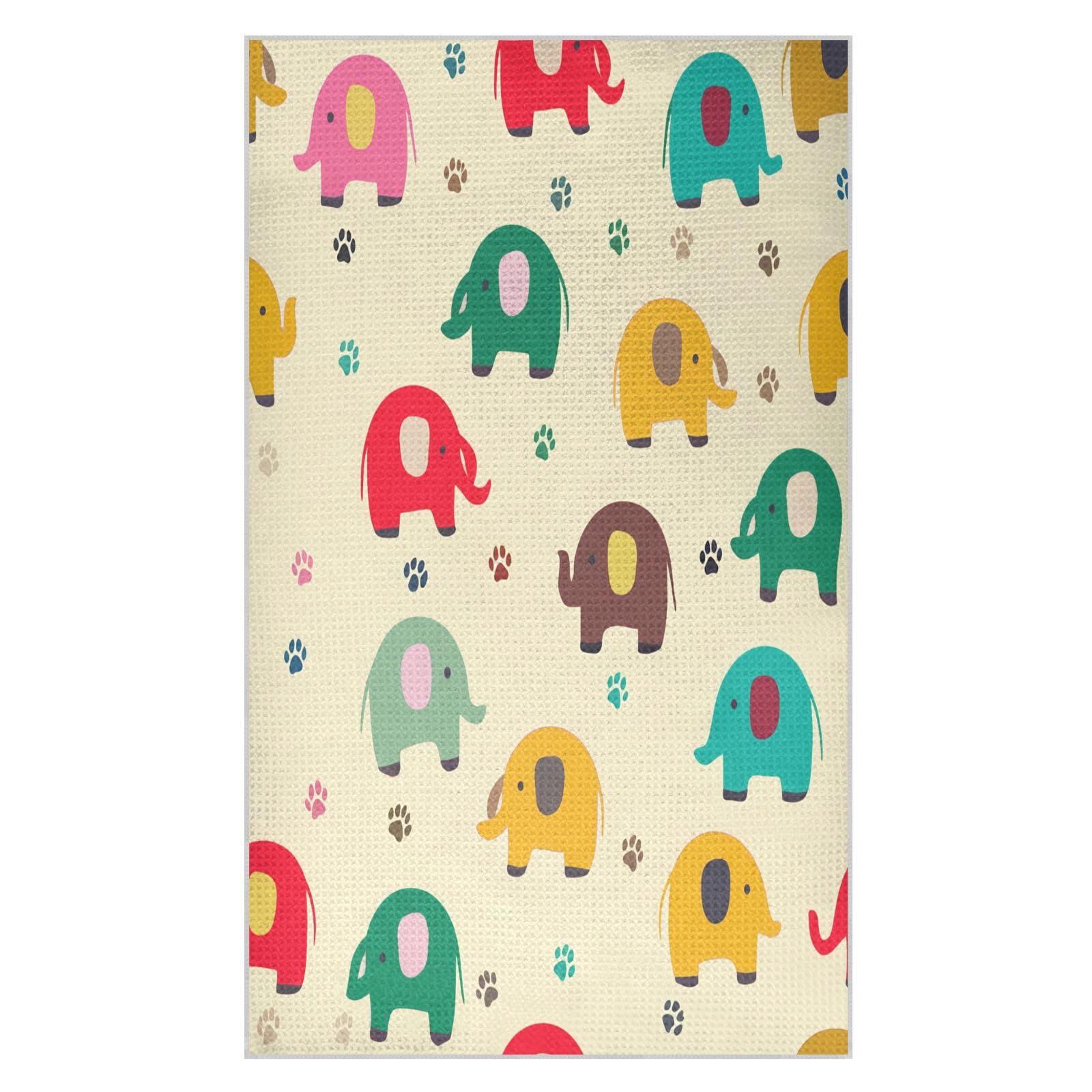 BURSTDDY Cartoon Elephant Kitchen Towels,Absorbent Dish Towels 1 Pack
