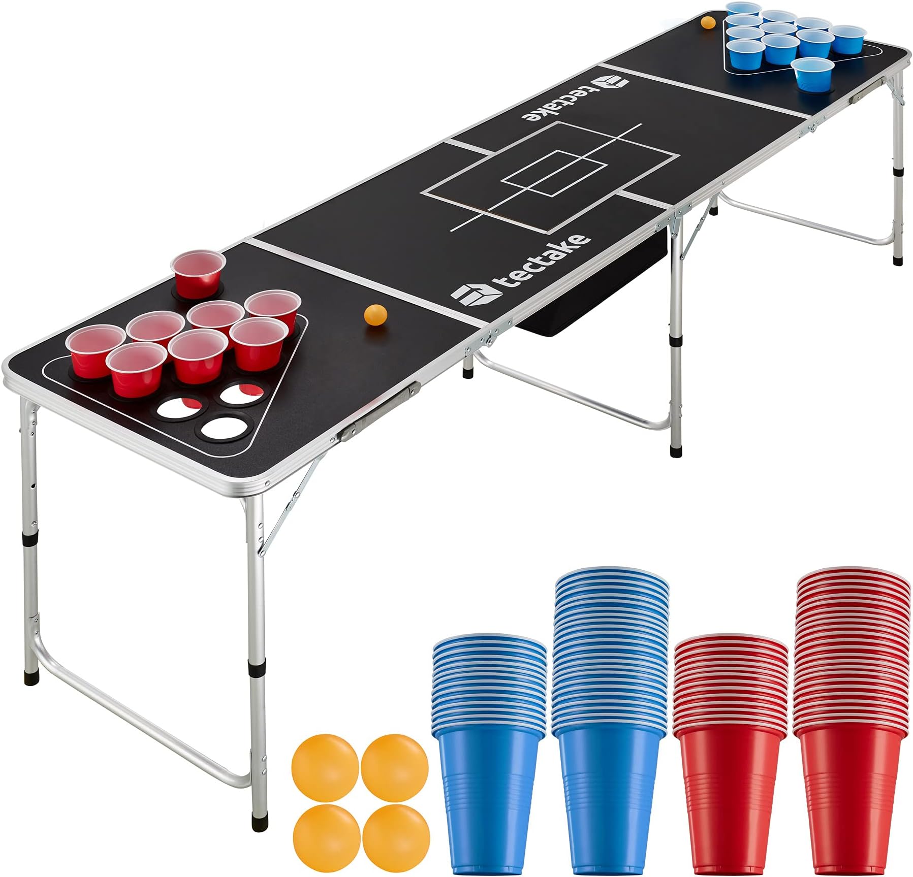 TecTake 403853 Beer Pong Table | Integrated Ice Tray | Party Game