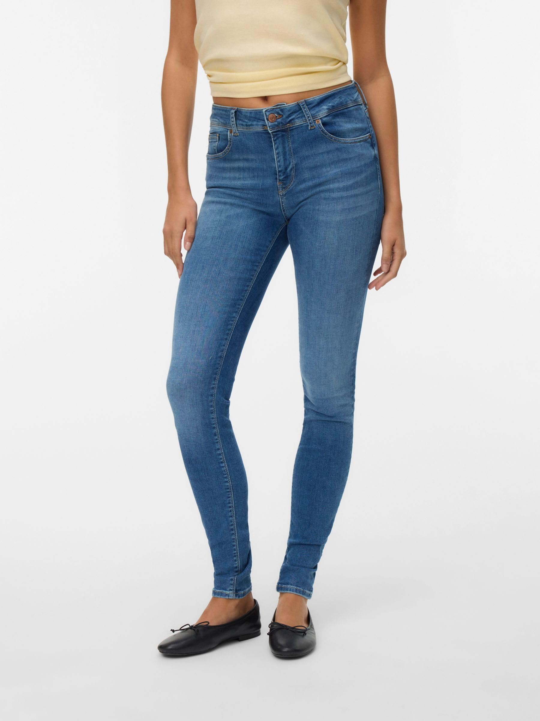 VERO MODA Female Slim Fit Jeans VMLUX Mid Rise Slim Fit Jeans
