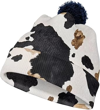 Winter Men Women Pom Beanie Knitted Hats Soft Thermal Skull Caps with Cuff for Cold Weather Outdoor