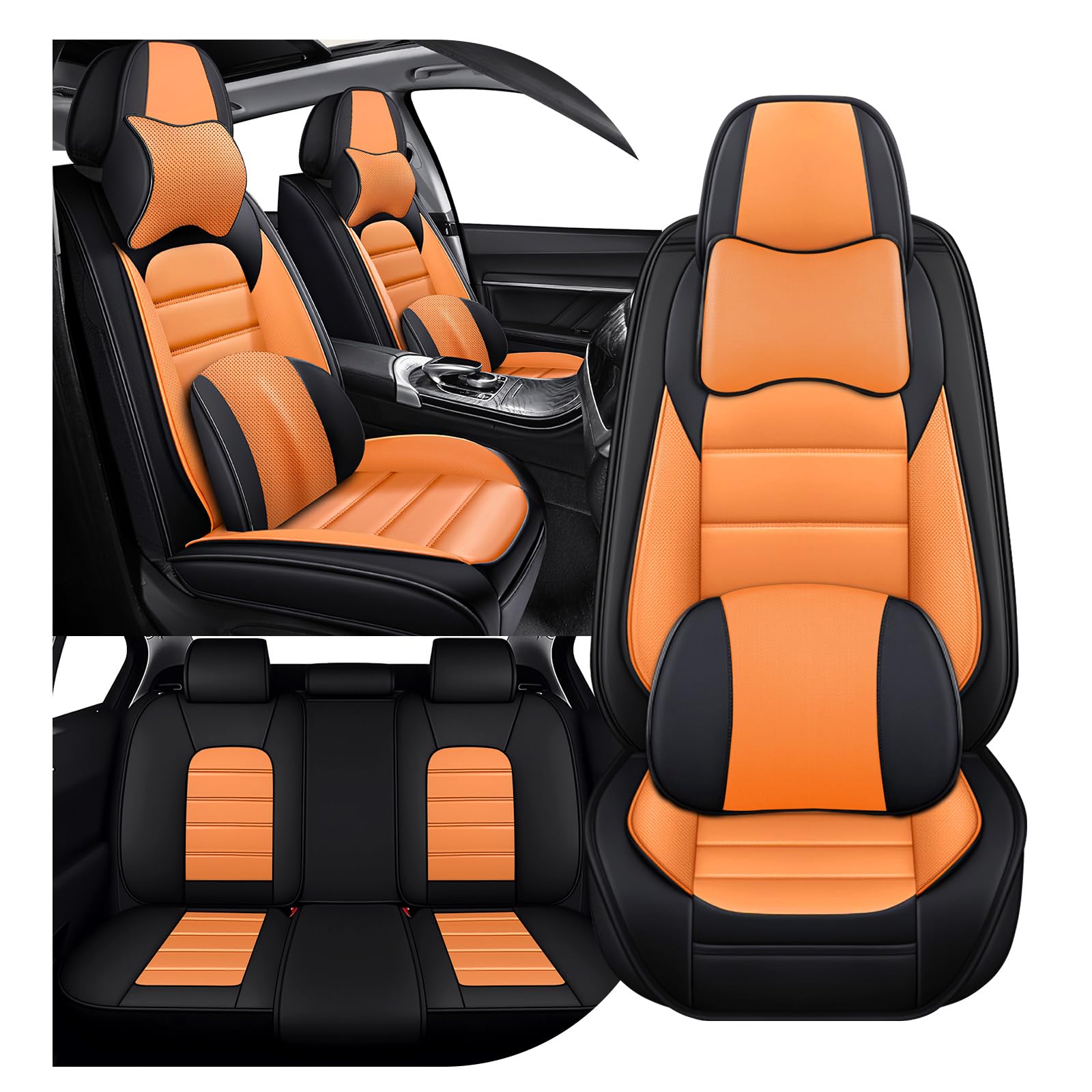 YWZQ Full Set Car Seat Covers for Nissan Altima Rogue Murano Kicks Titan Versa Frontier Leaf 2008-2025, Waterproof Premium Nappa Leather Seat