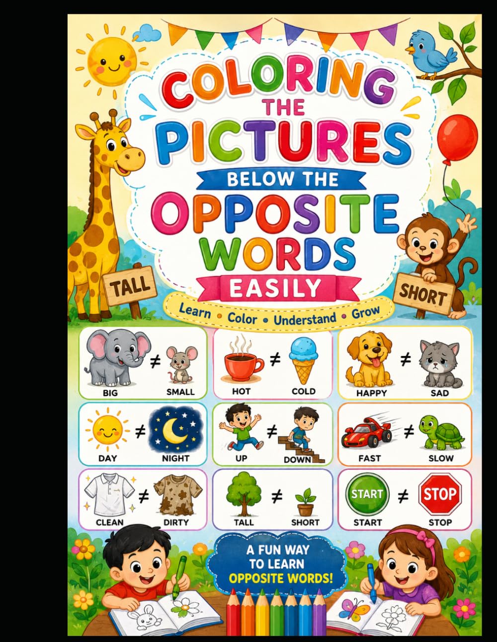 COLOR THE PICTURES: LEARN OPPOSITE WORDS EASILY