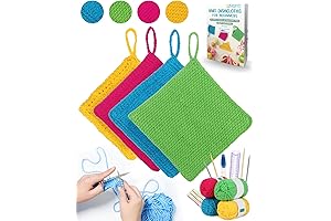 Fun Knitting Kit for Kids Ages 4-8: A Beginner's Guide to Knitting Dishcloths