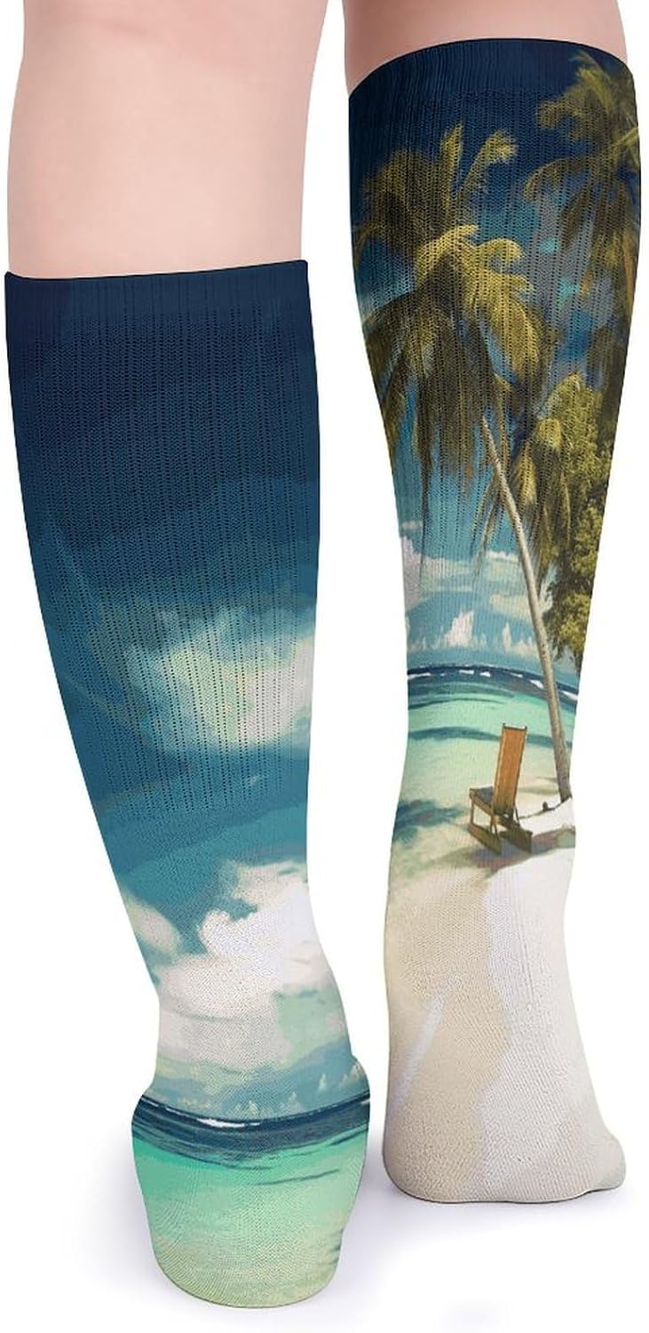 Tropical Holidays Knee High Socks Cozy Knee High Socks Soft Mid-Length Sock for All Seasons Daily Wear Adult