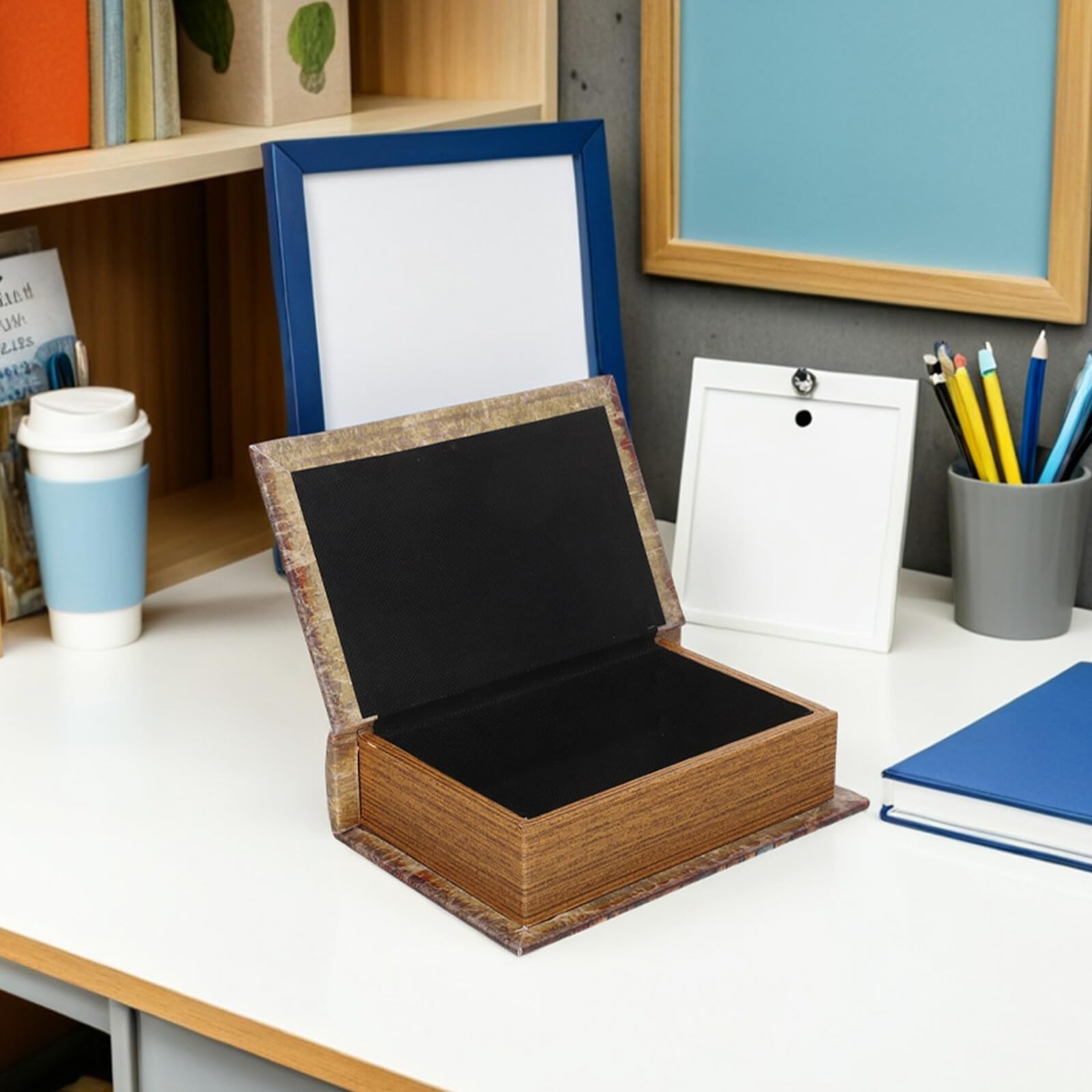 Dekorative Buchbox Große Realistische Aufbewahrungsbox in Buchform mit Geheimfach Versteckte Schmuck und Erinnerungsbox für Wohn und Arbeitszimmer