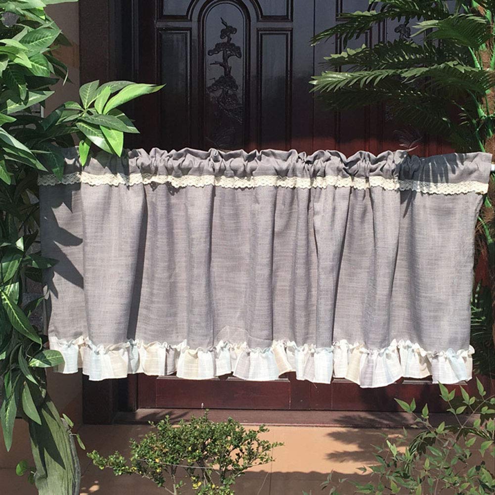 Half Rideau Cuisine Lin Rideaux Courts W300xH60cm pour fenêtre et café