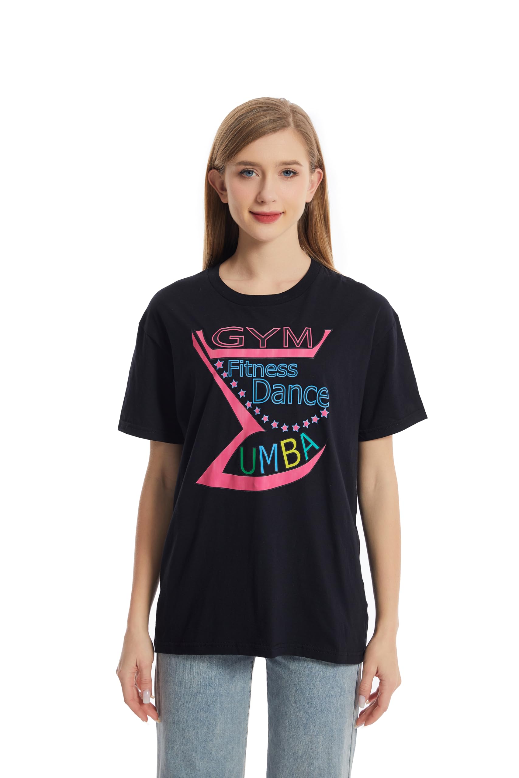 Zumba ubrania dla kobiet: T-shirt gotowy na podłogę do tańca, idealny dla osób na siłowni - zabawa dla kobiet, prezenty fitness i prezenty zumba