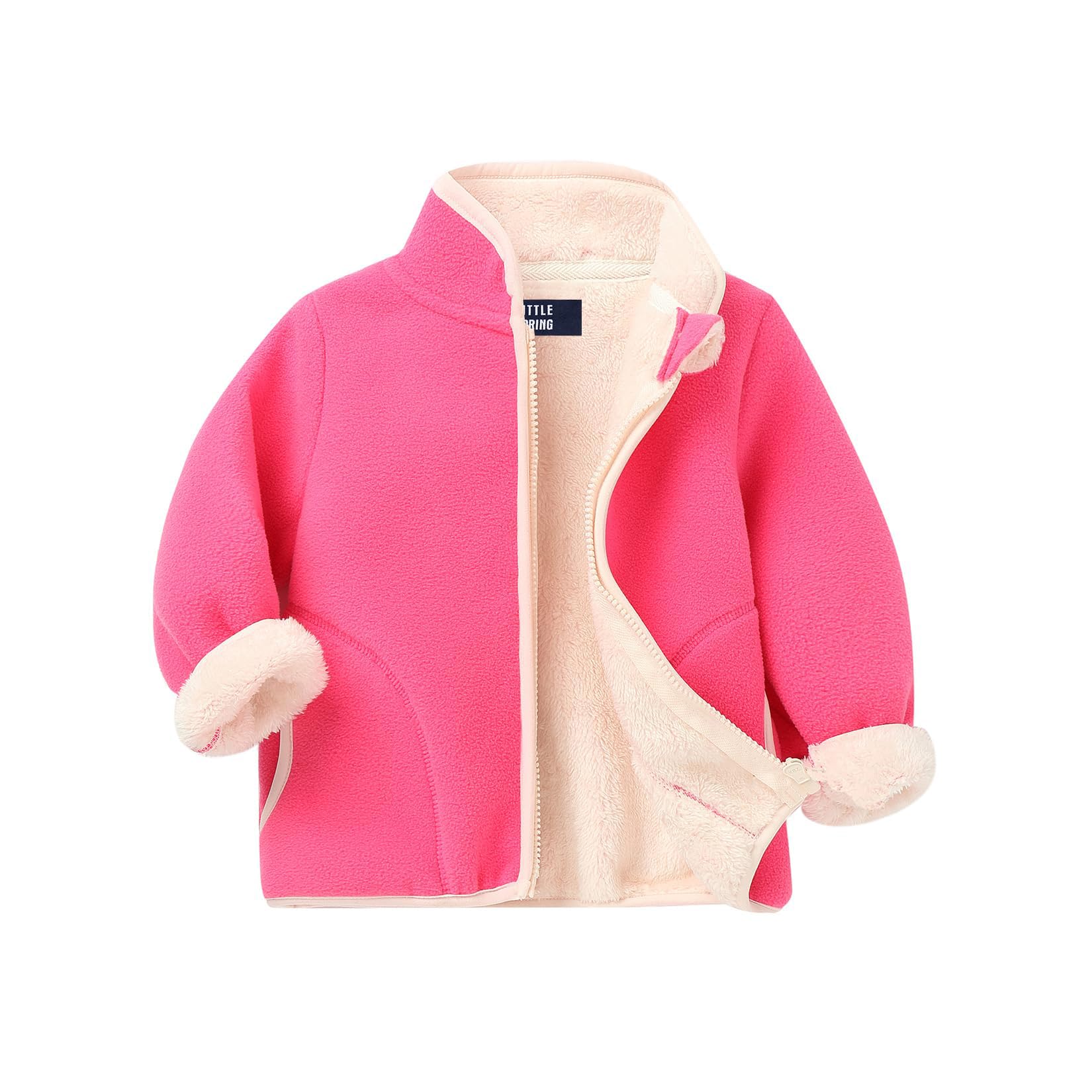 LittleSpring Boys Girls Polar Fleece Jackets Fur Lined Zip Up Warm Winter Coat