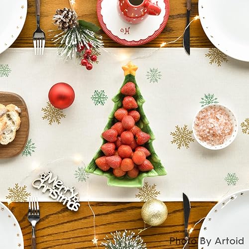 Miniatura 4 de Artoid Mode Green Tree Let It Snow - Camino de mesa de Navidad en julio, decoración de mesa de comedor de cocina y fiesta en el hogar, 13 x 72
