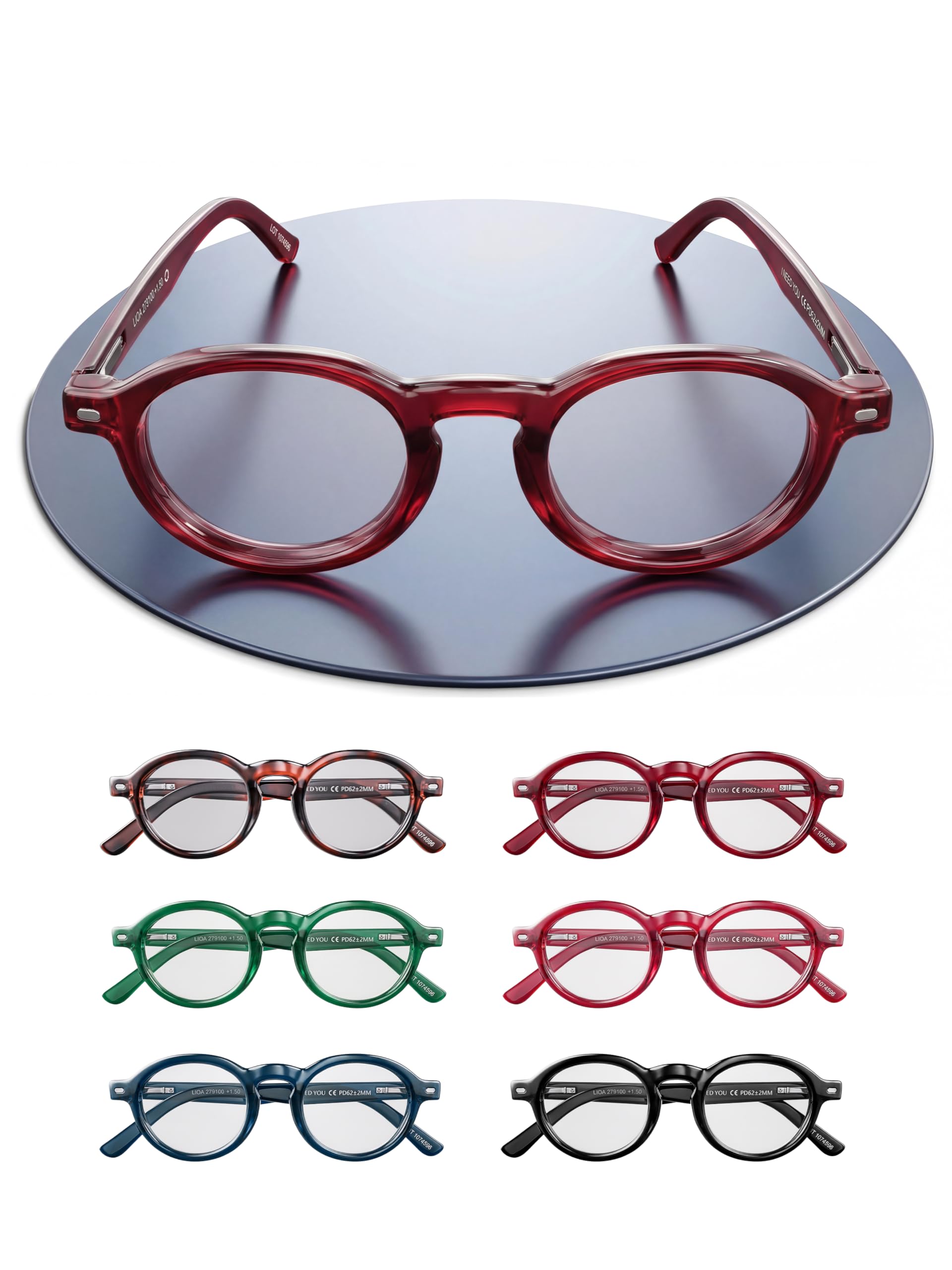 I NEED YOU Sonnenbrille FIJI für Damen & Herren Rund Retro,
